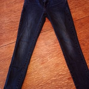 Womens Levis 711 Skinny Mid Wash Black Jeans Size